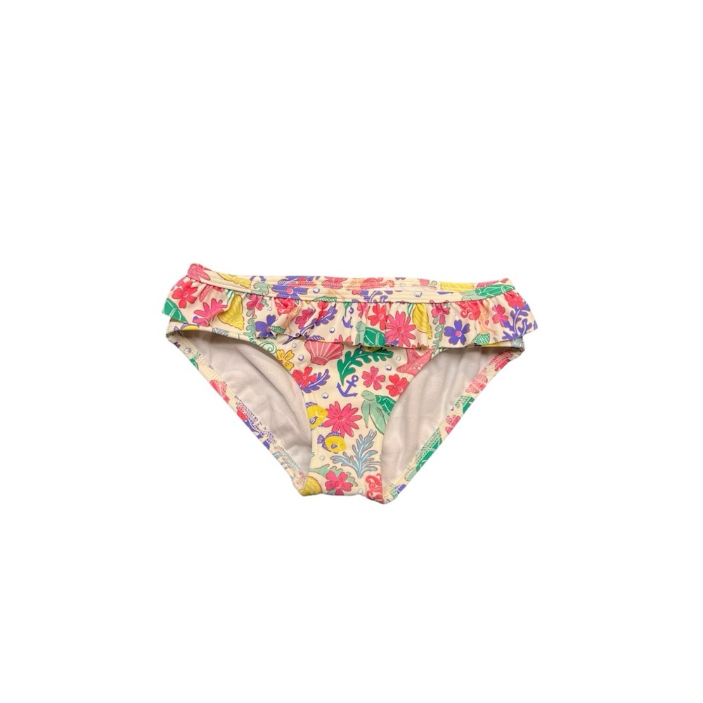 Colorful Under the Sea Print Ruffled Mini Boden Girls Bathing Suit Bottoms
